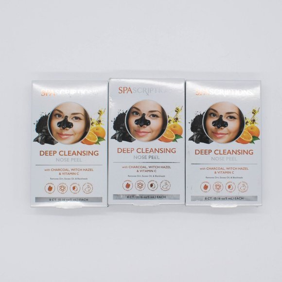 3 New Spa Scriptions  Deep Cleansing Nose Peel w/ Charcoal - Picture 2 of 8